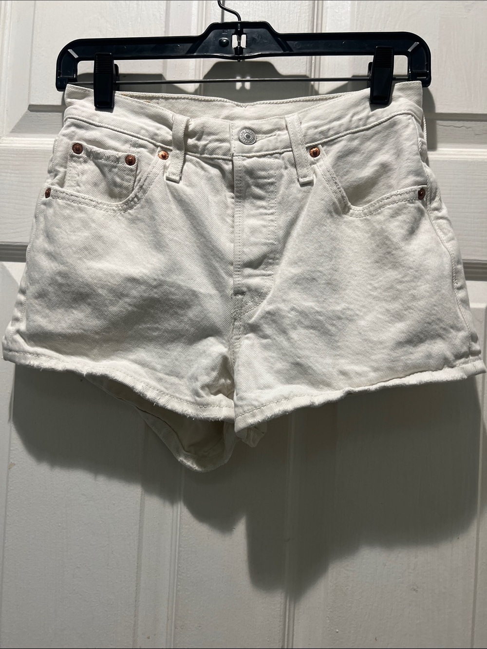 Levi's White Denim Shorts
